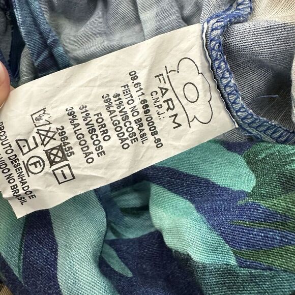 Farm Rio Womens Jumpsuit Size PP Petite Blue Tropical Floral Wide Leg Bananas - Picture 5 of 11